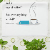 Luxurious Coffee and Book Quote Tea Towel (Folded)