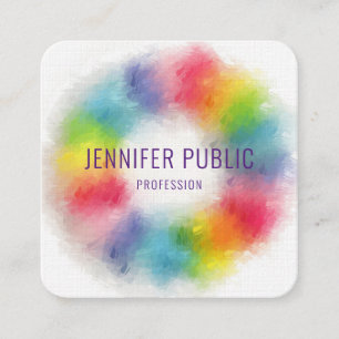Luxurious Colorful Modern Elegant Template Square Business Card