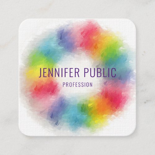 Luxurious Colorful Modern Elegant Template Square Business Card