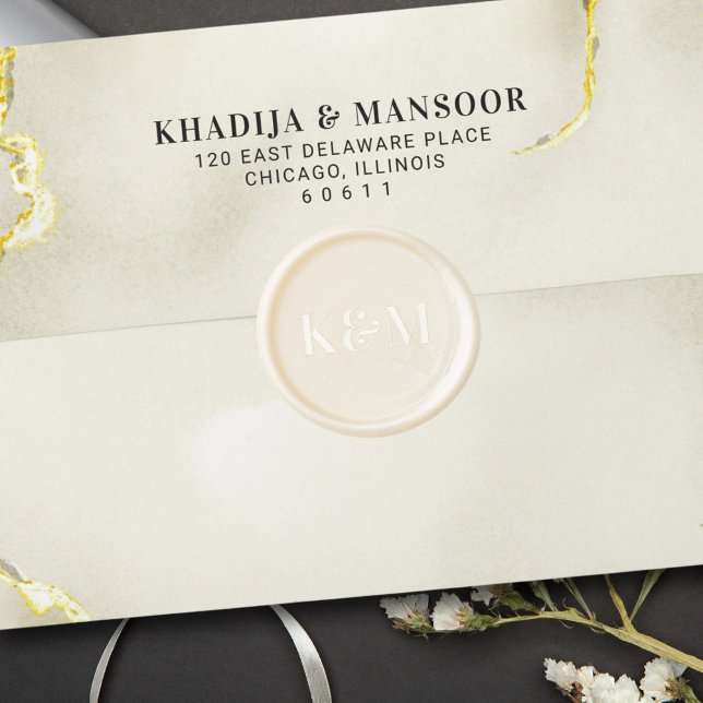 Luxurious & Couple Initials Monogram Wedding Wax Seal Sticker (Creator Uploaded)