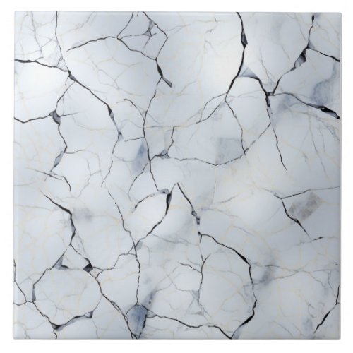 Luxurious Cracked White Marble Ceramic Tile