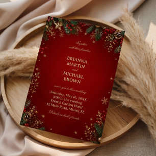 Luxurious Crimson Winter Holiday Winter Invitation