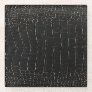 Luxurious crocodile leather: textile texture. glass coaster