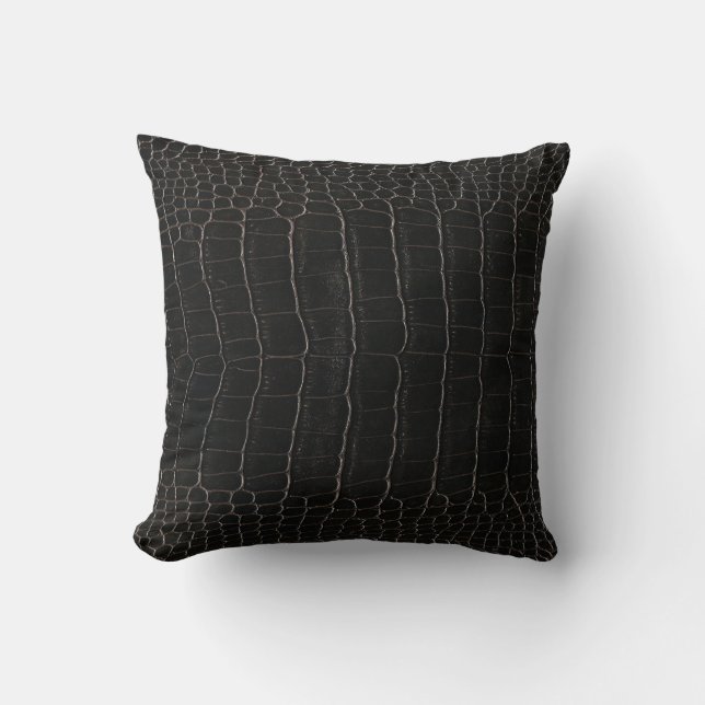 Luxurious crocodile leather: textile texture. throw pillow (Front)