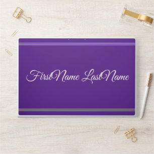 Luxurious, Custom Script Style Name on Purple HP Laptop Skin