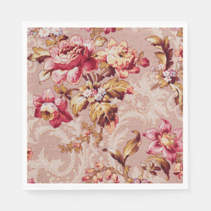 Luxurious Damask pattern pink floral family party Napkins