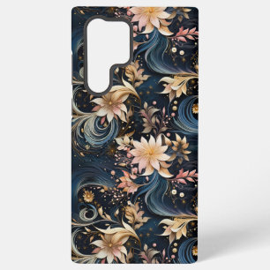 Luxurious Dark Blue Botanical Garden Samsung Galaxy S22 Ultra Case