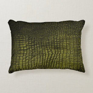 Luxurious dark crocodile skin texture. accent pillow