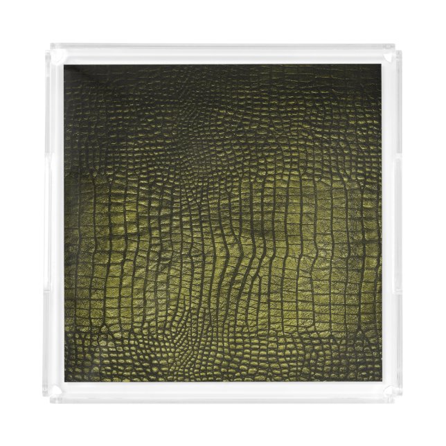 Luxurious dark crocodile skin texture. acrylic tray (Front)