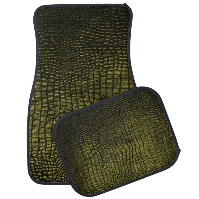 Luxurious dark crocodile skin texture. car floor mat (Set)