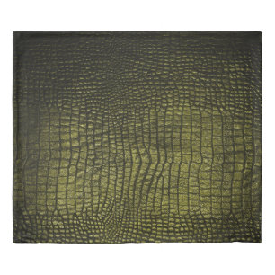Luxurious dark crocodile skin texture. duvet cover