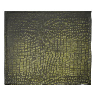 Luxurious dark crocodile skin texture. duvet cover
