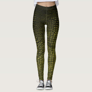 Luxurious dark crocodile skin texture. leggings