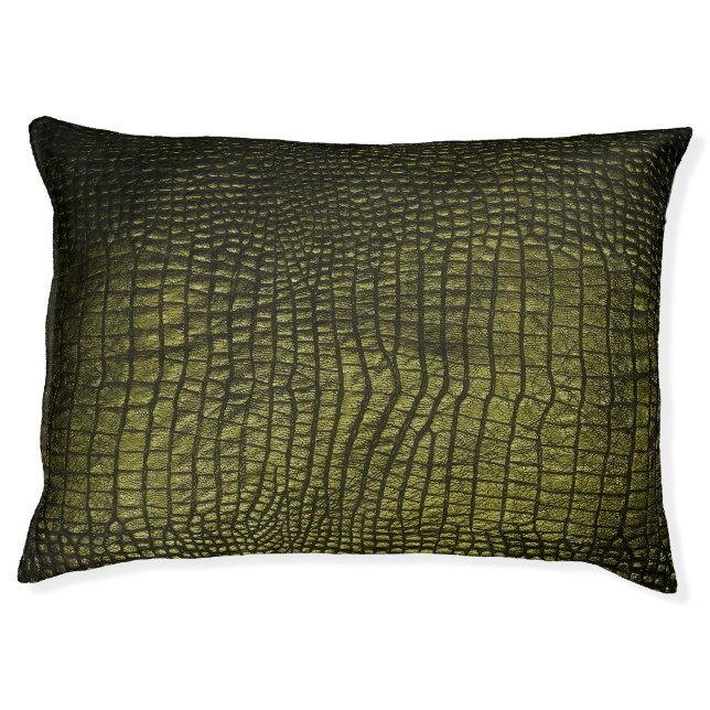Luxurious dark crocodile skin texture. pet bed (Front)