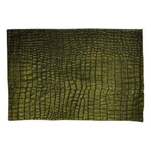 Luxurious dark crocodile skin texture. pillow case