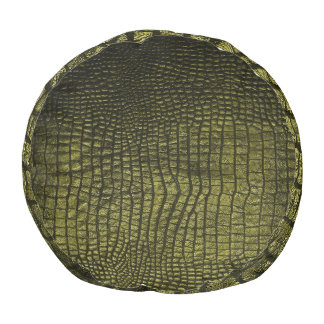 Luxurious dark crocodile skin texture. pouf