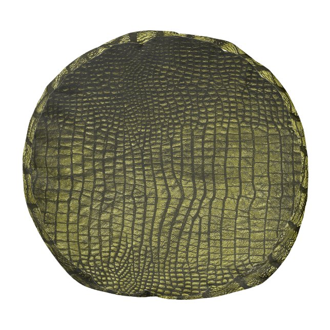 Luxurious dark crocodile skin texture. pouf (Bottom)