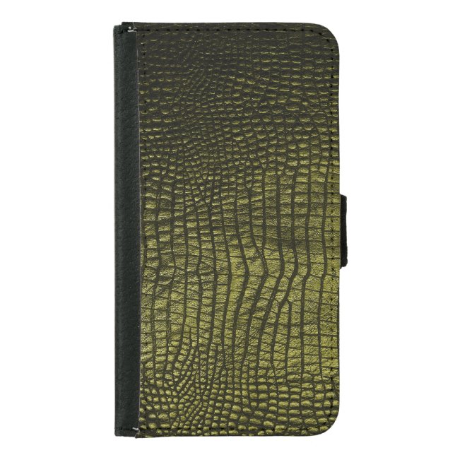 Luxurious dark crocodile skin texture. samsung galaxy wallet case (Front)