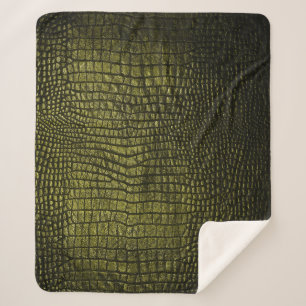 Luxurious dark crocodile skin texture. sherpa blanket
