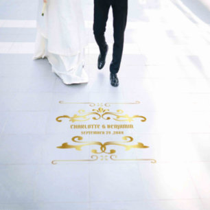 Luxurious Decorative Gold Frame wedding Floor Decals