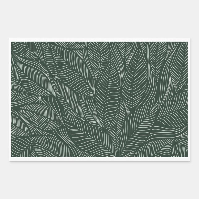 Luxurious design with a tropical leaf pattern wrapping paper sheets (Front)