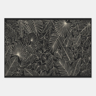 Luxurious design with a tropical leaf pattern wrapping paper sheets