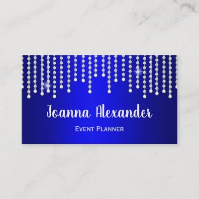 Luxurious Diamonds and Pearls Blue