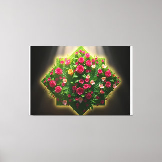 Luxurious Digital Art of Roses and Exotic Flowers Canvas Print