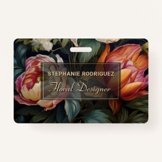 Luxurious Dutch Floral Painting Floral Design Badge
