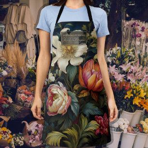 Luxurious Dutch Floral Painting Floral Designer Apron