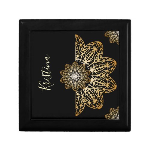 Luxurious Elegant Metallic Faux Gold Mandalas Gift Box