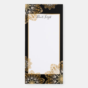 Luxurious Elegant Metallic Faux Gold Mandalas Magnetic Notepad