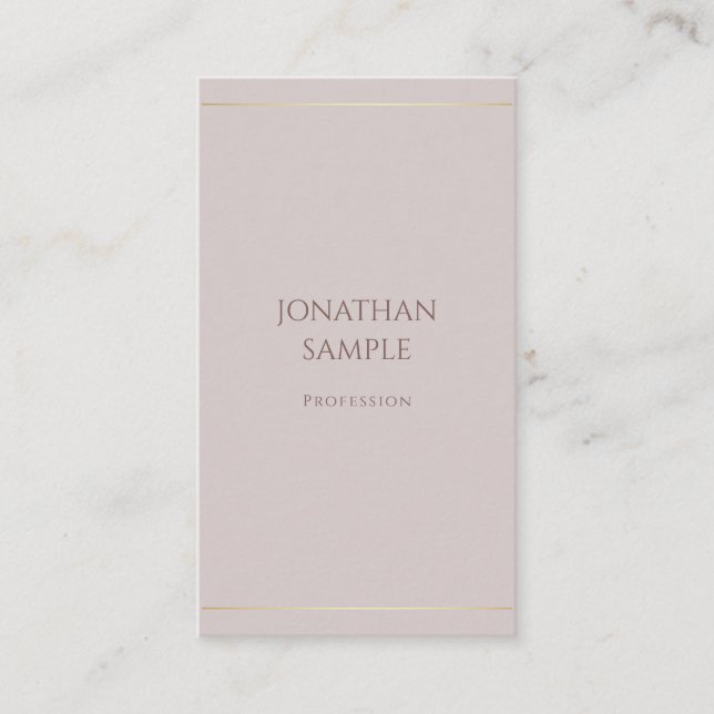 Luxurious Elegant Minimalist Modern Template Top Business Card (Front)