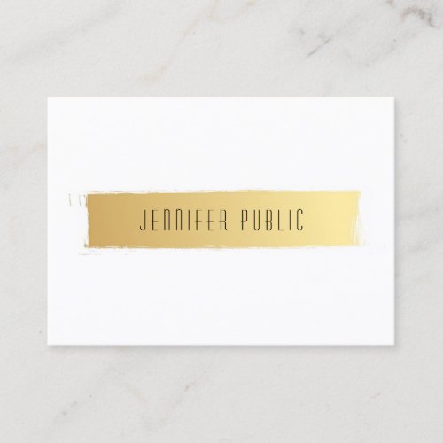 Luxurious Elegant Modern Plain Gold White Trendy Business Card