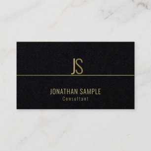Luxurious Elegant Monogram Gold Text Template Business Card