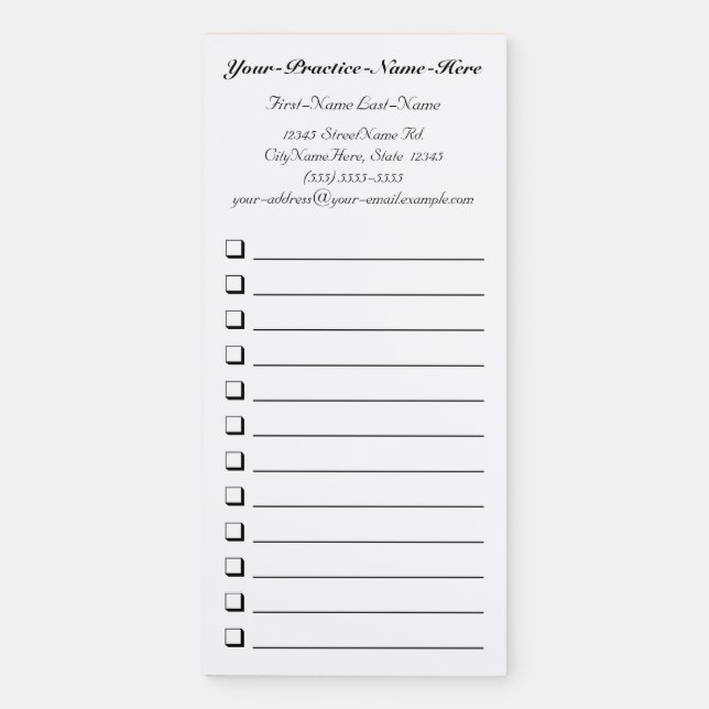 Luxurious, Elegant Practice Promotional Notepad (Front)