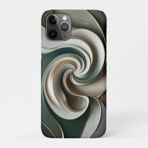 Luxurious elegant swirl green gold grey gift idea  iPhone 11 pro case