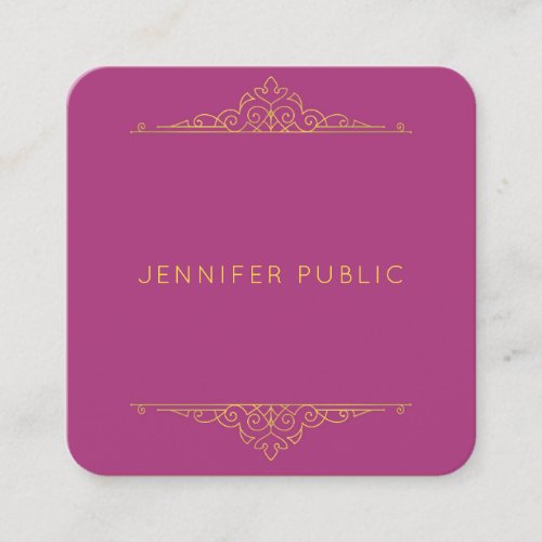 Luxurious Elegant Template Professional Gold Text Square Business Card