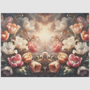 Luxurious Ethereal Baroque Floral Decoupage Tissue Paper