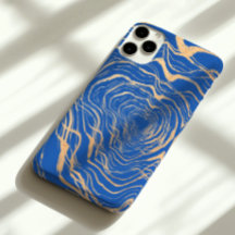 luxurious faux bold yellow gold ring in royal blue