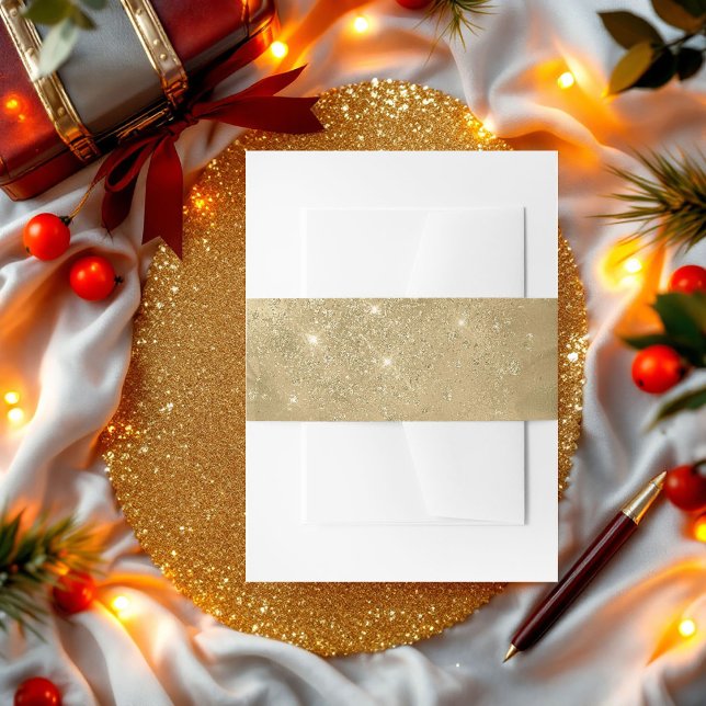 Luxurious Faux Gold Glitter-Effect Wrap Invitation (Luxurious Faux Gold Glitter-Effect Wrap Invitation)