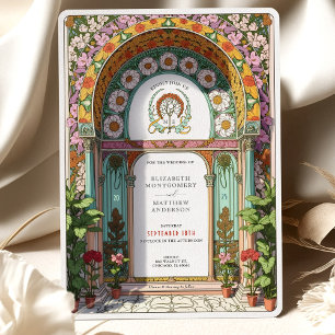 Luxurious Floral Arch Art Nouveau Wedding Invitation