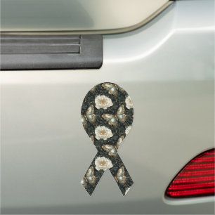 Luxurious Floral & Butterfly Seamless Pattern Car Magnet