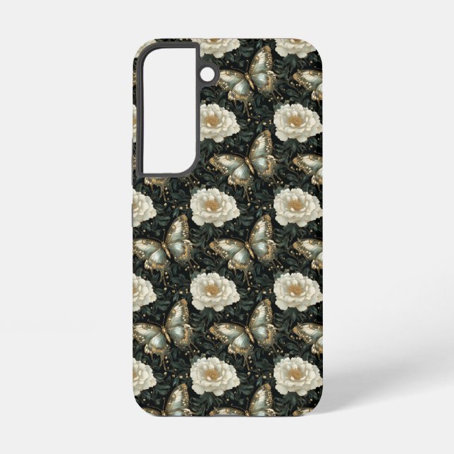 Luxurious Floral & Butterfly Seamless Pattern Samsung Galaxy Case (Back)