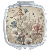 ✨ Luxurious Floral Compact Mirror | Nature-Inspire
