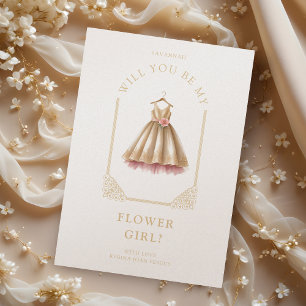 Luxurious Flower Girl Pink Dress Ornamental Dome