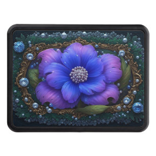 Luxurious Flower With Ornate Frame Hitch Cover