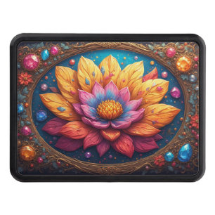 Luxurious Flower With Ornate Frame Hitch Cover