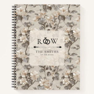 Luxurious Gardenias Sparkle Elegant Wedding Notebook