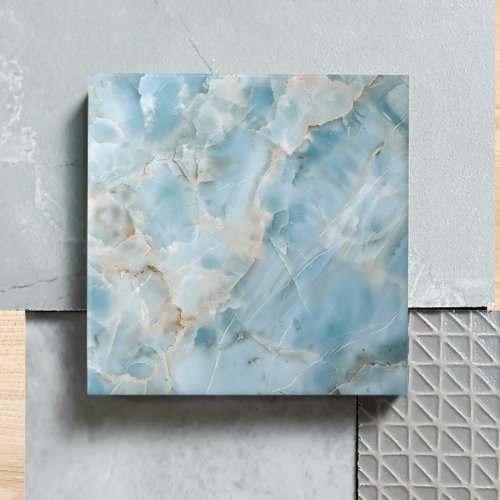 Luxurious Gemstone Light Blue Modern Aesthetic Ceramic Tile